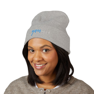 Vibrant "BeYoutiful" Cuffed Beanie - Stylish Embroidered Hat for Self-Expression