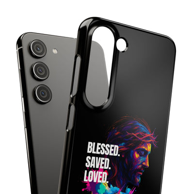 Blessed Saved loved - Snap Case - Jesus