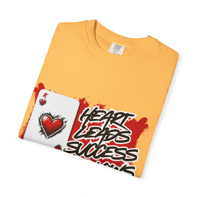 Heart Leads Success Unisex Heavy Cotton Tee | Graphic Tee | Casual Wear | Gift for Gamers | Inspirational Fashion | Streetwear