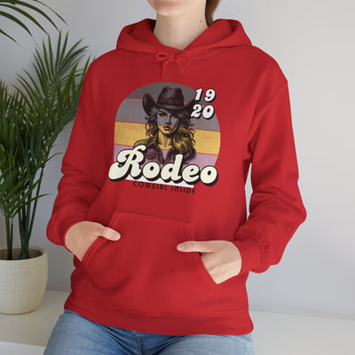 Rodeo Cowgirl Hooded HOODIE - Unisex Heavy Blend™ - Retro Style