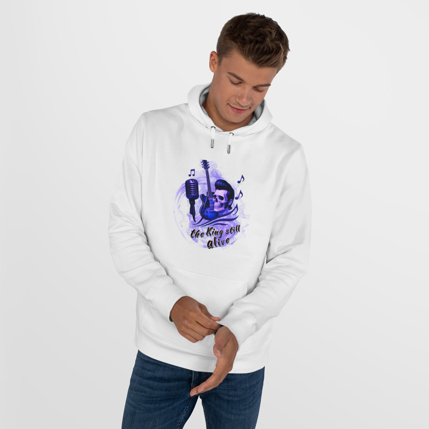 Rock 'n' Roll King Hooded Sweatshirt - 'The King Still Alive' Graphic