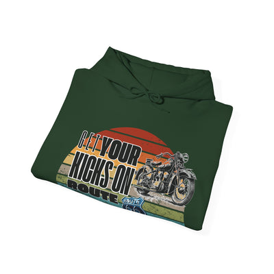 Retro Motorcycle Adventure Hoodie - 'Get Your Kicks On Route 66'
