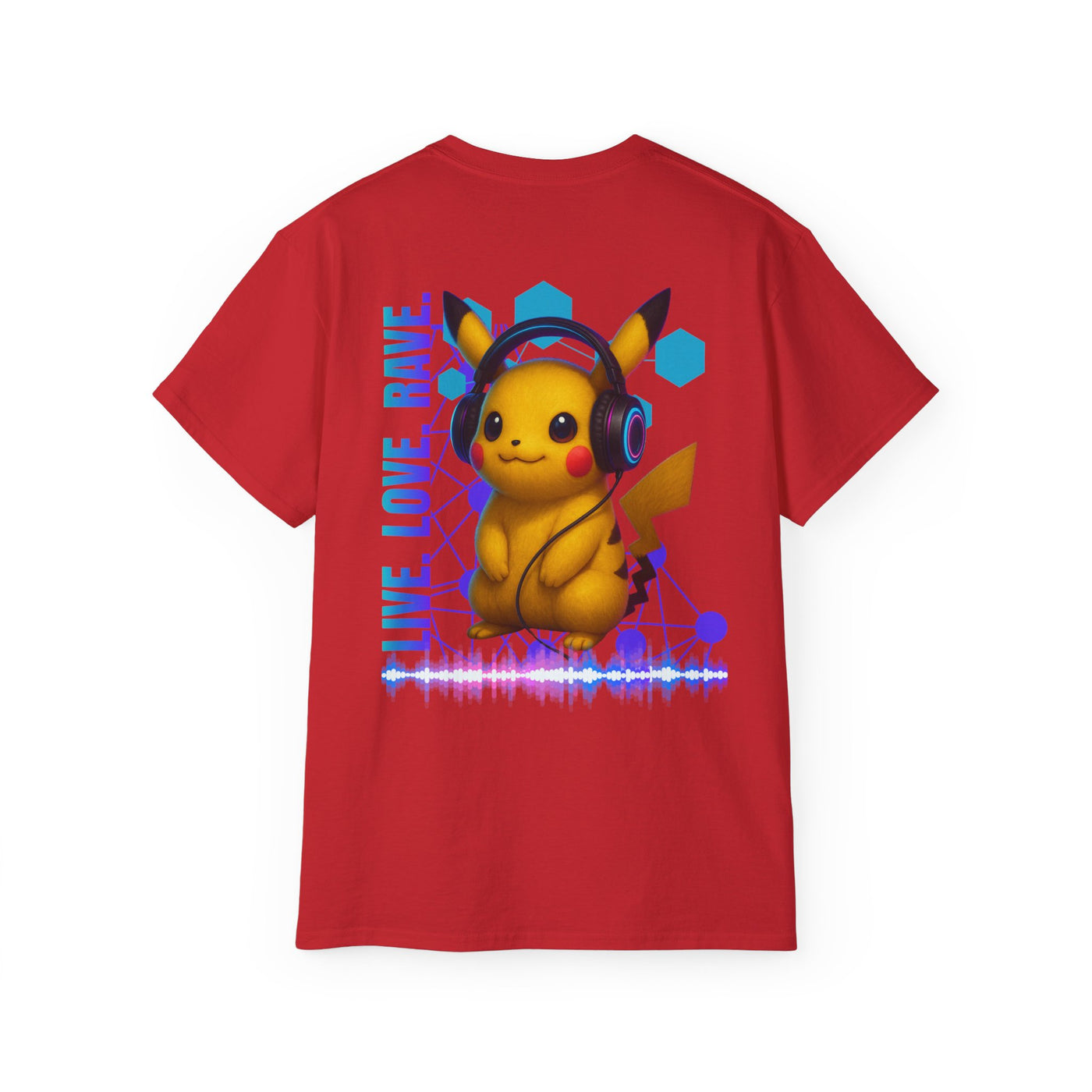Rave T-Shirt, Fun Music Shirt, Live Love Rave - Techno - Pokemon