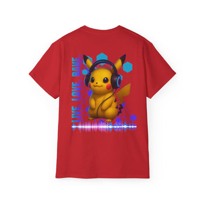 Rave T-Shirt, Fun Music Shirt, Live Love Rave - Techno - Pokemon