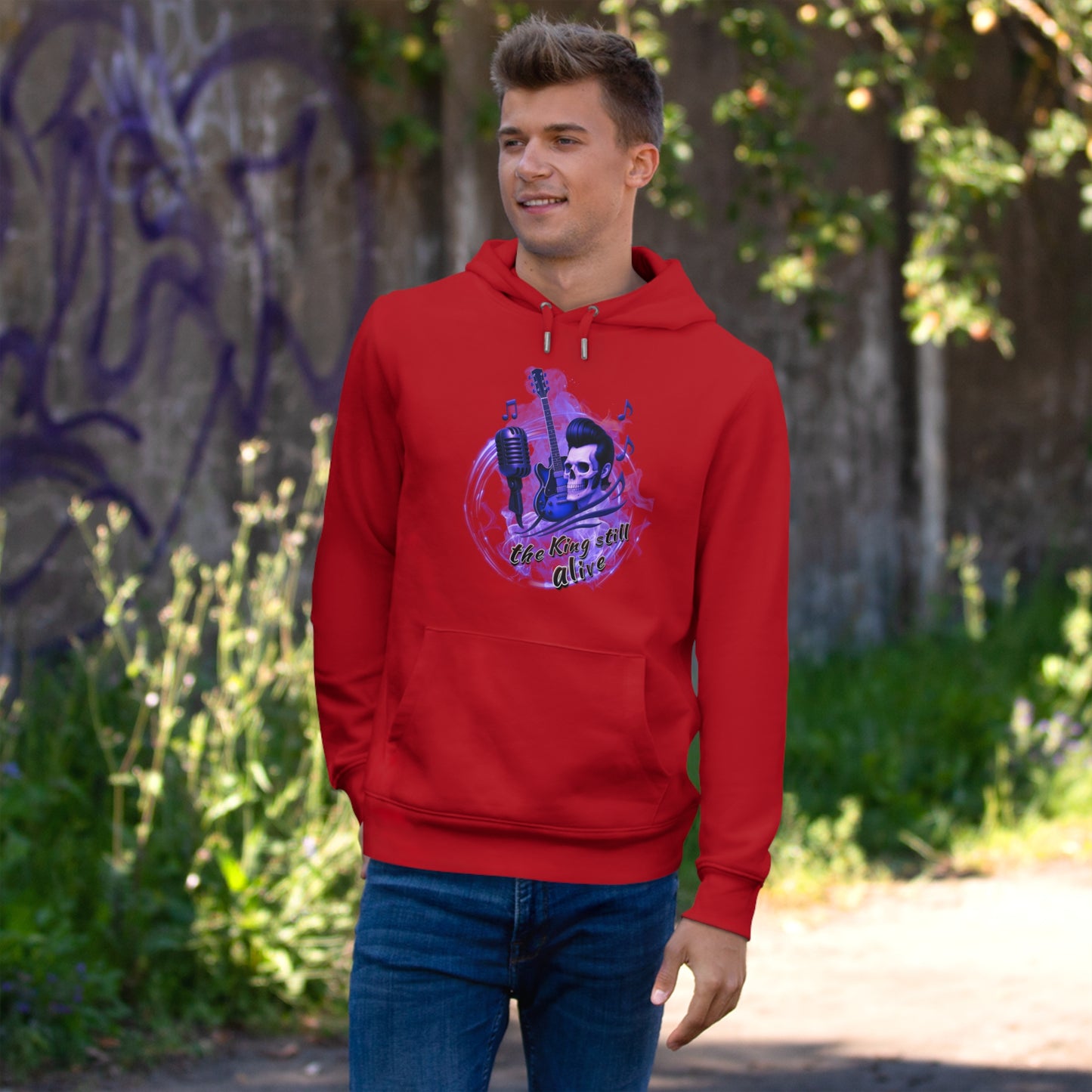 Rock 'n' Roll King Hooded Sweatshirt - 'The King Still Alive' Graphic