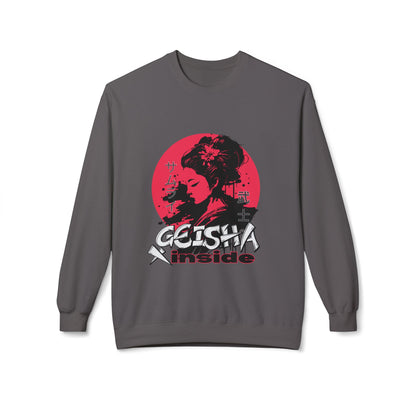 Unisex "Geisha Inside"Fleece Sweatshirt, Cozy