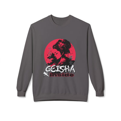 Unisex "Geisha Inside" Fleece Sweatshirt, Cozy