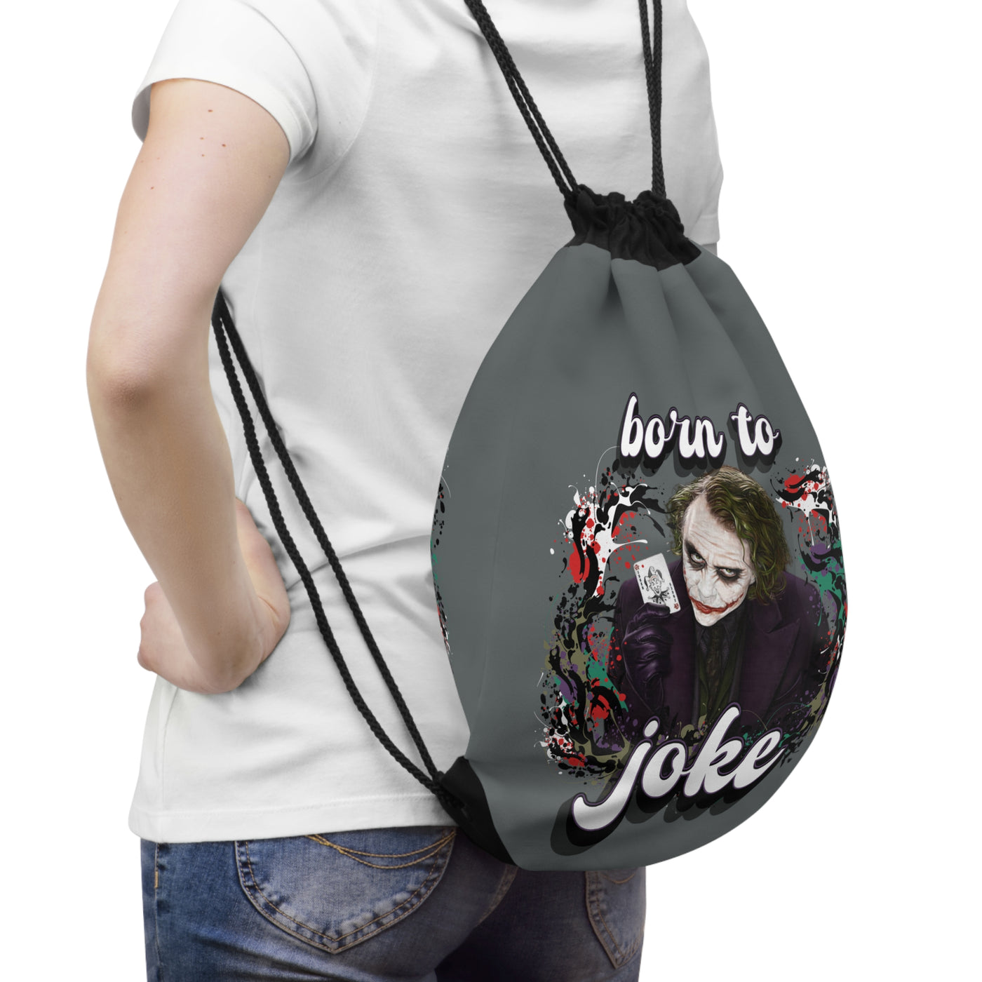 born to joke - Joker - Drawstring Bag - Gym bag, hanging bag, drawstring bag