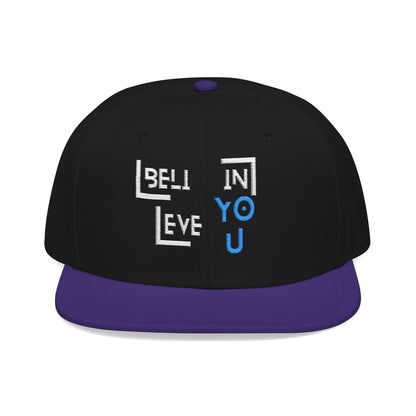 Motivational Snapback Hat - "Believe in You" Embroidery