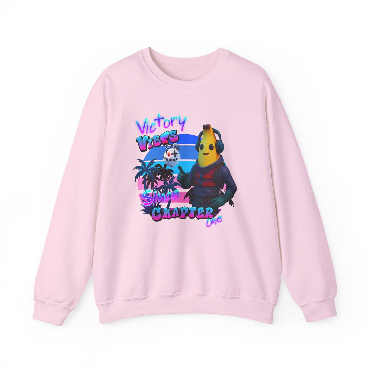 Victory Fortnite Vibes Banana Crewneck Sweatshirt - Unisex Heavy Blend