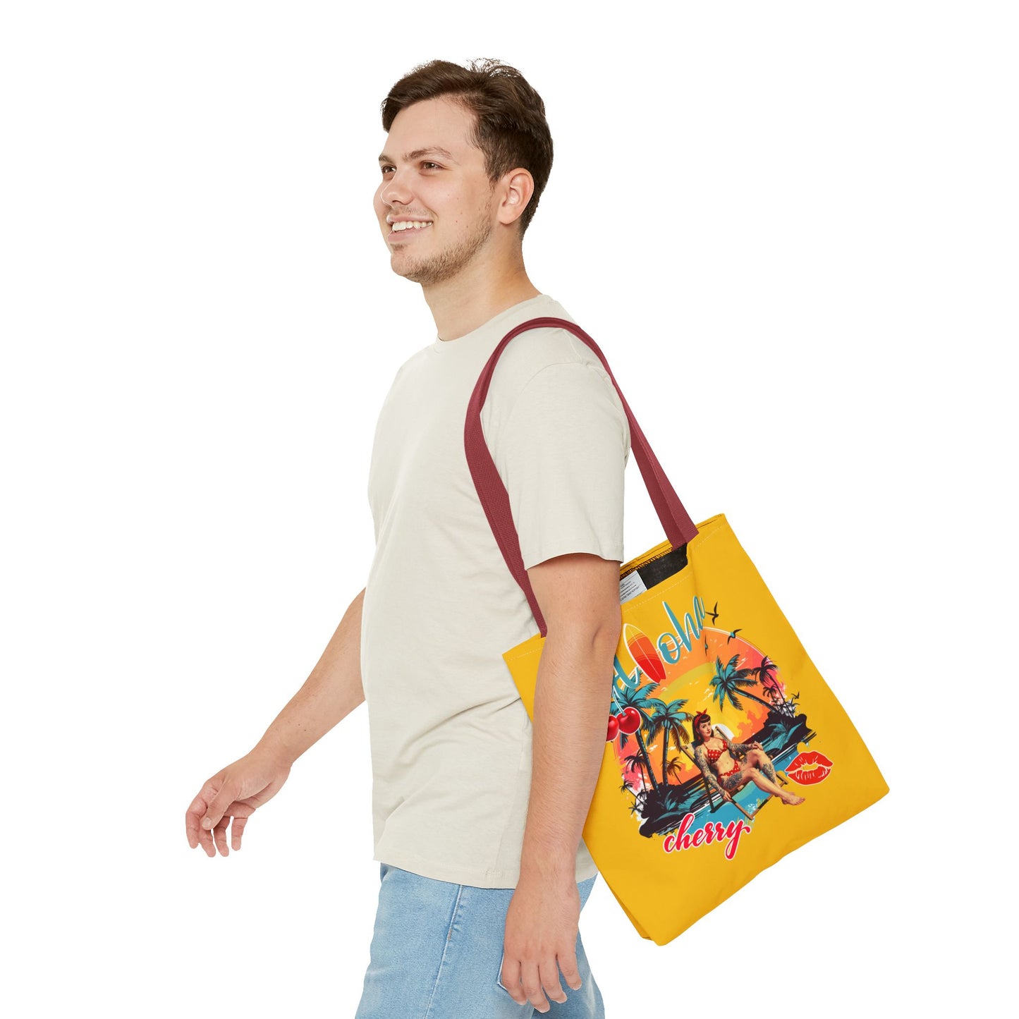 Aloha Cherry Tropical Tote Bag | Beach Accessories, Summer Bag, Travel Tote, Hängetasche, Strandtasche
