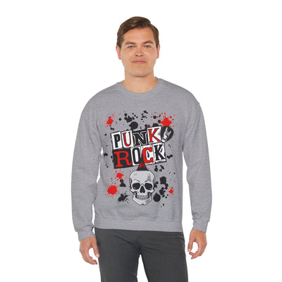 Punk Rock Crewneck Sweatshirt, Casual Streetwear Gift, Music Lover Apparel, Fall Fashion Layer, Unique Graphic Sweater