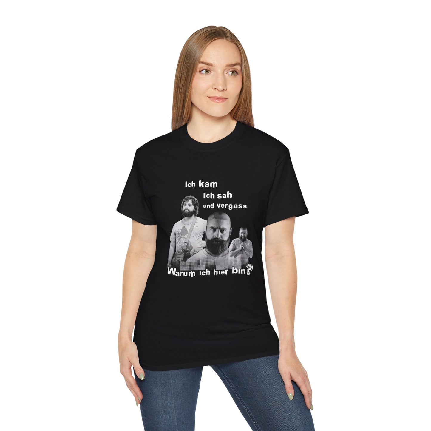T ShirtUnisex Witz  Alan Garner– Ich kam ich sah und vergaß - Warum ich hier bin!