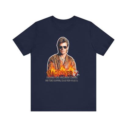 MacGyver Inspired Unisex Jersey Tee - 'Ich Nehm Kaffee, WLAN und Plan B'