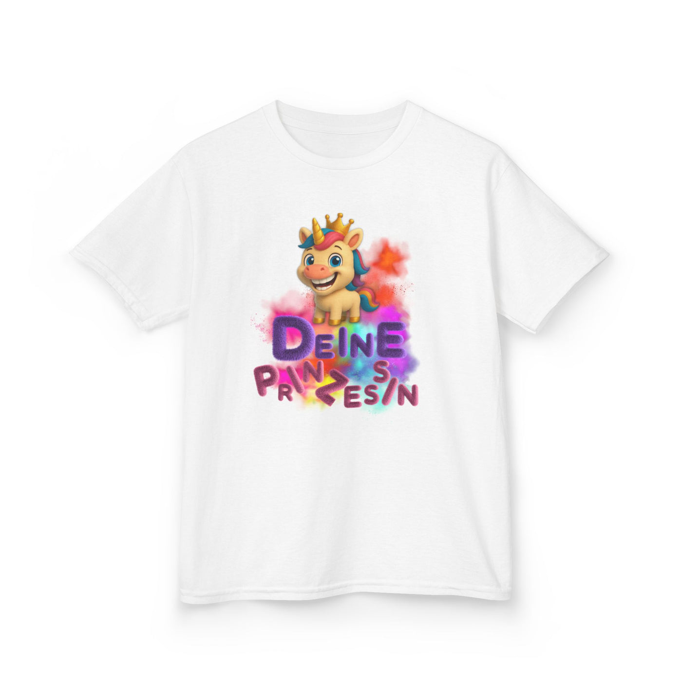 Colorful Kids Tee - “Deine Prinzessin” Design - Fun & Playful Shirt for Young Royalty