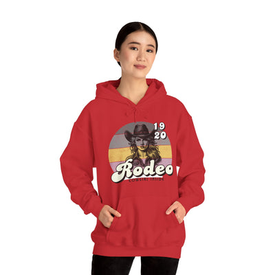 Rodeo Cowgirl Hooded HOODIE - Unisex Heavy Blend™ - Retro Style