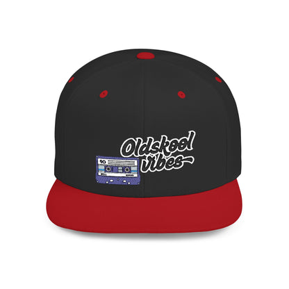Oldschool Vibes Flat Bill Snapback Cap | Retro Style Hat for Casual Wear