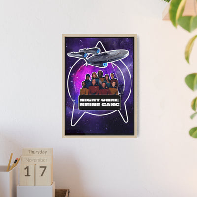 Starship Adventure Poster with Wooden Frame | Sci-Fi Wall Art, Geek Decor,