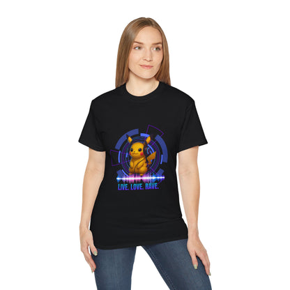 Rave T-Shirt, Fun Music Shirt, Live Love Rave - Techno - Pokemon