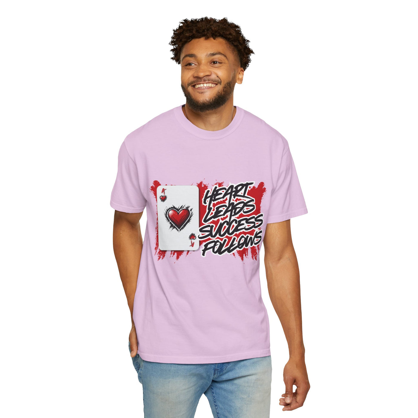 Heart Leads Success Unisex Heavy Cotton Tee | Graphic Tee | Casual Wear | Gift for Gamers | Inspirational Fashion | Streetwear