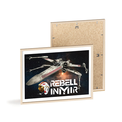 Star Wars X-Wing Fighter Poster with Wooden Frame - Rebel Inyir Decor