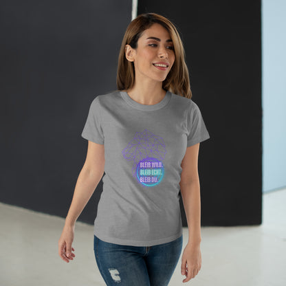 Women's Inspirational Lion T-Shirt - 'Bleib-Wild, Bleib-Echt, Bleib-Du' Design