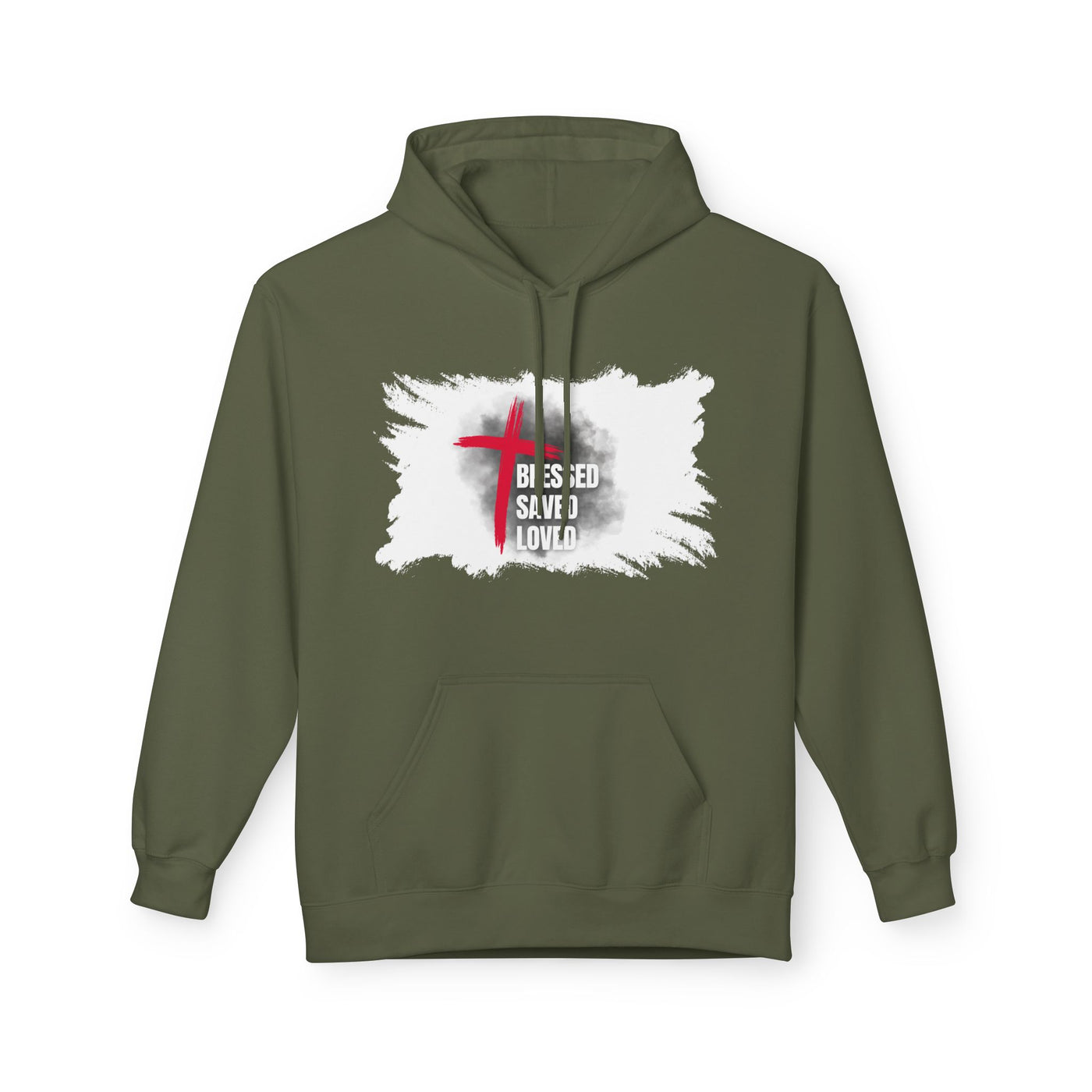 Faith-Inspired Hoodie: Blessed, Saved, Loved - Christian JESUS