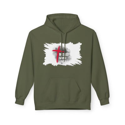 Faith-Inspired Hoodie: Blessed, Saved, Loved - Christian JESUS