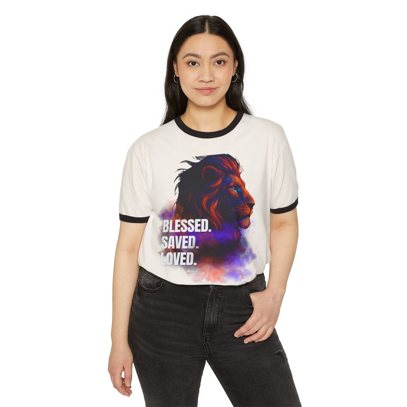 Blessed, Saved, Loved Unisex Cotton Ringer T-Shirt