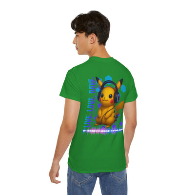 Rave T-Shirt, Fun Music Shirt, Live Love Rave - Techno - Pokemon