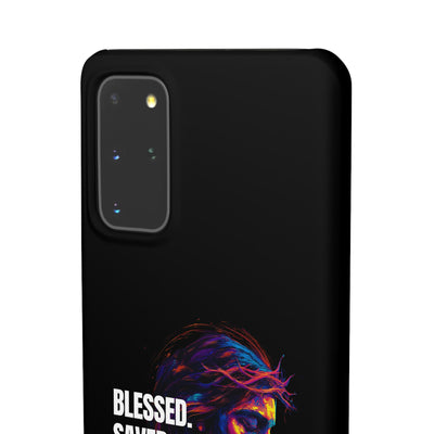 Blessed Saved loved - Snap Case - Jesus