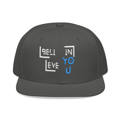 Motivational Snapback Hat - "Believe in You" Embroidery