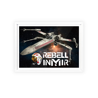 Star Wars X-Wing Fighter Poster with Wooden Frame - Rebel Inyir Decor