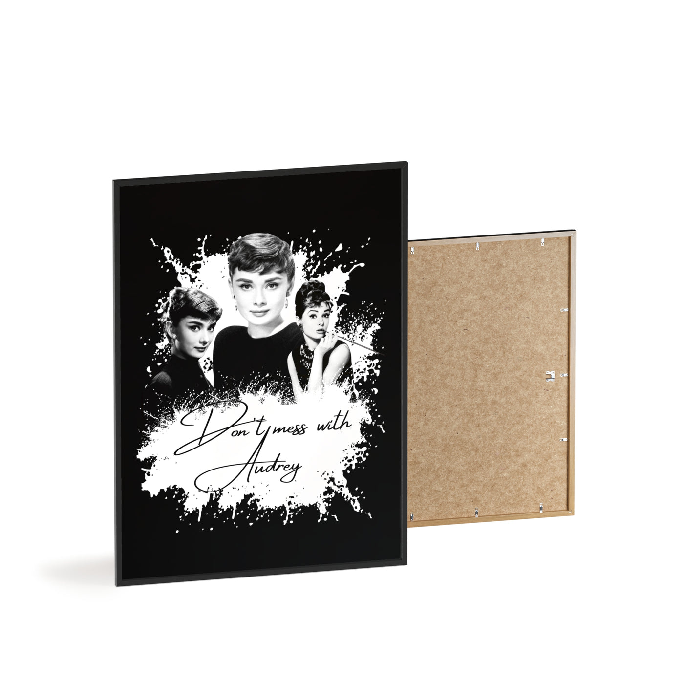 Audrey Hepburn Classic Poster with Wooden Frame - 'Don't Mess with Audrey'