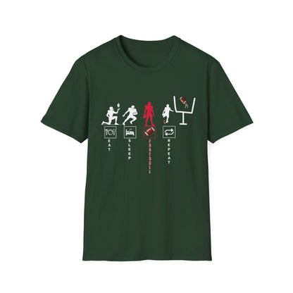 Football Life Unisex T-Shirt - Eat, Sleep, Football, Repeat