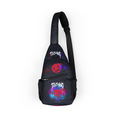 Techno Vibes - Brusttasche, Trendy Sling Bag,  Techno, Festivaltasche
