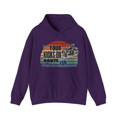Retro Motorcycle Adventure Hoodie - 'Get Your Kicks On Route 66'