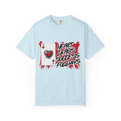 Heart Leads Success Unisex Heavy Cotton Tee | Graphic Tee | Casual Wear | Gift for Gamers | Inspirational Fashion | Streetwear