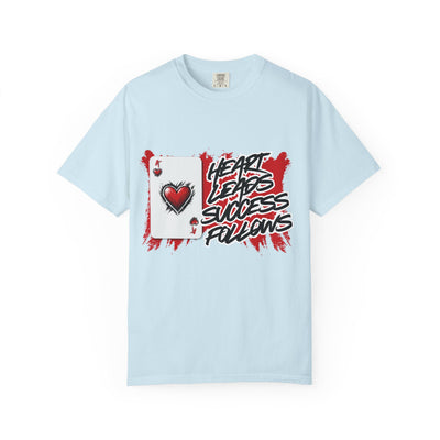 Heart Leads Success Unisex Heavy Cotton Tee | Graphic Tee | Casual Wear | Gift for Gamers | Inspirational Fashion | Streetwear