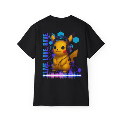 Rave T-Shirt, Fun Music Shirt, Live Love Rave - Techno - Pokemon
