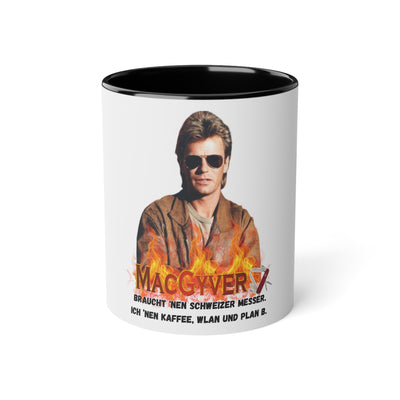 MacGyver Flame Mug, Coffee Lover Gift, Retro 80s Mug, Funny Office Cup, Tasse