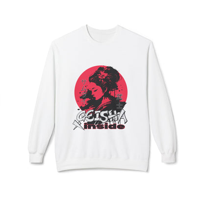 Unisex "Geisha Inside"Fleece Sweatshirt, Cozy