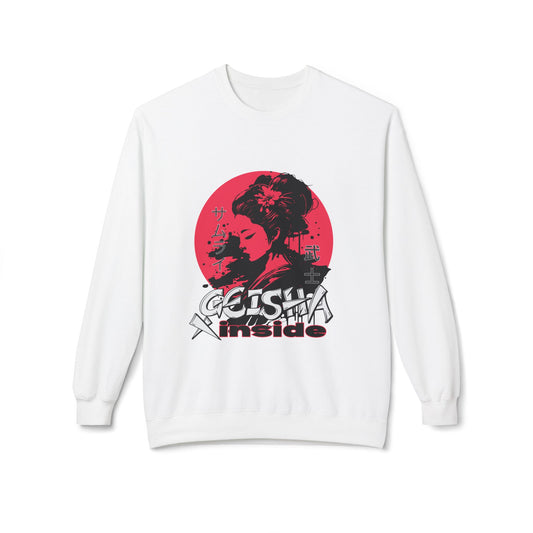 Unisex "Geisha Inside"Fleece Sweatshirt, Cozy