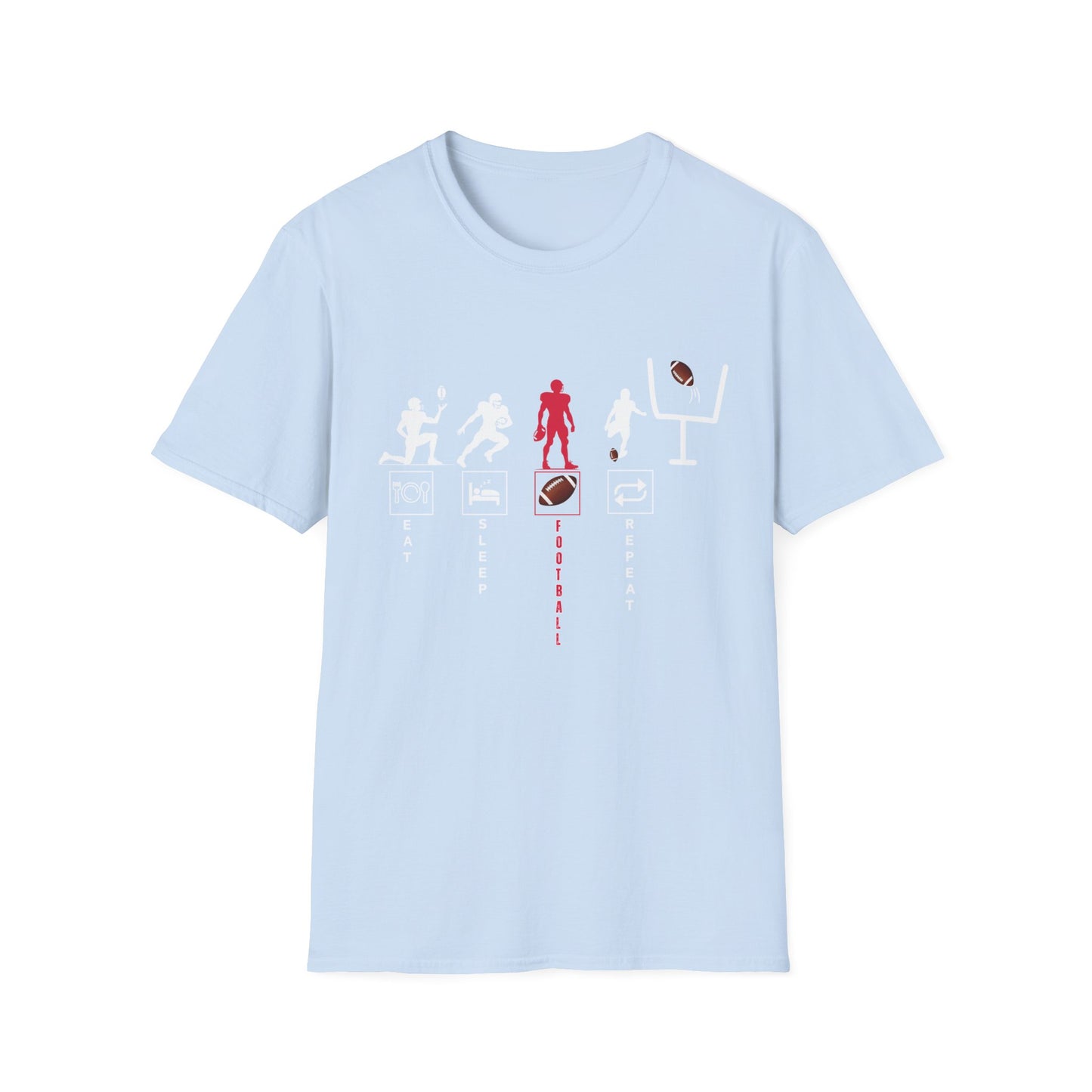 Football Life Unisex T-Shirt - Eat, Sleep, Football, Repeat
