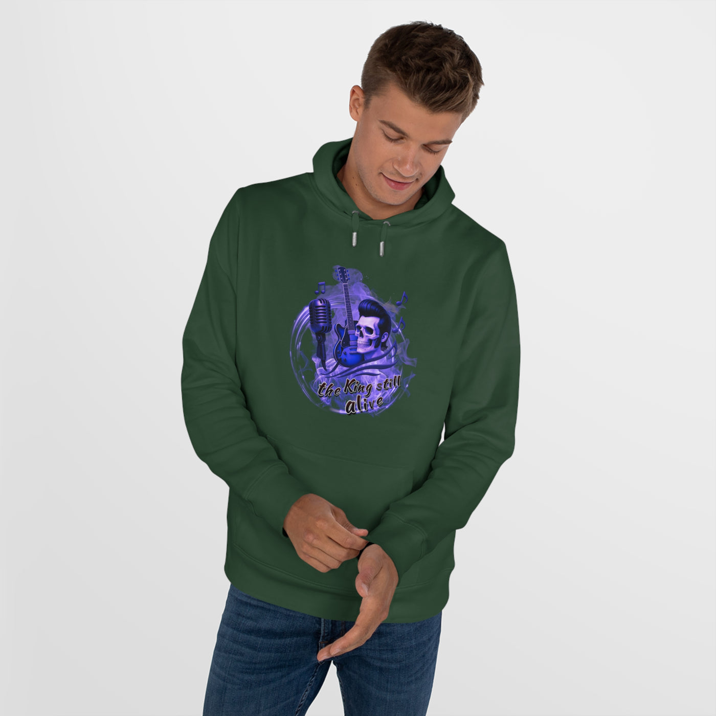 Rock 'n' Roll King Hooded Sweatshirt - 'The King Still Alive' Graphic