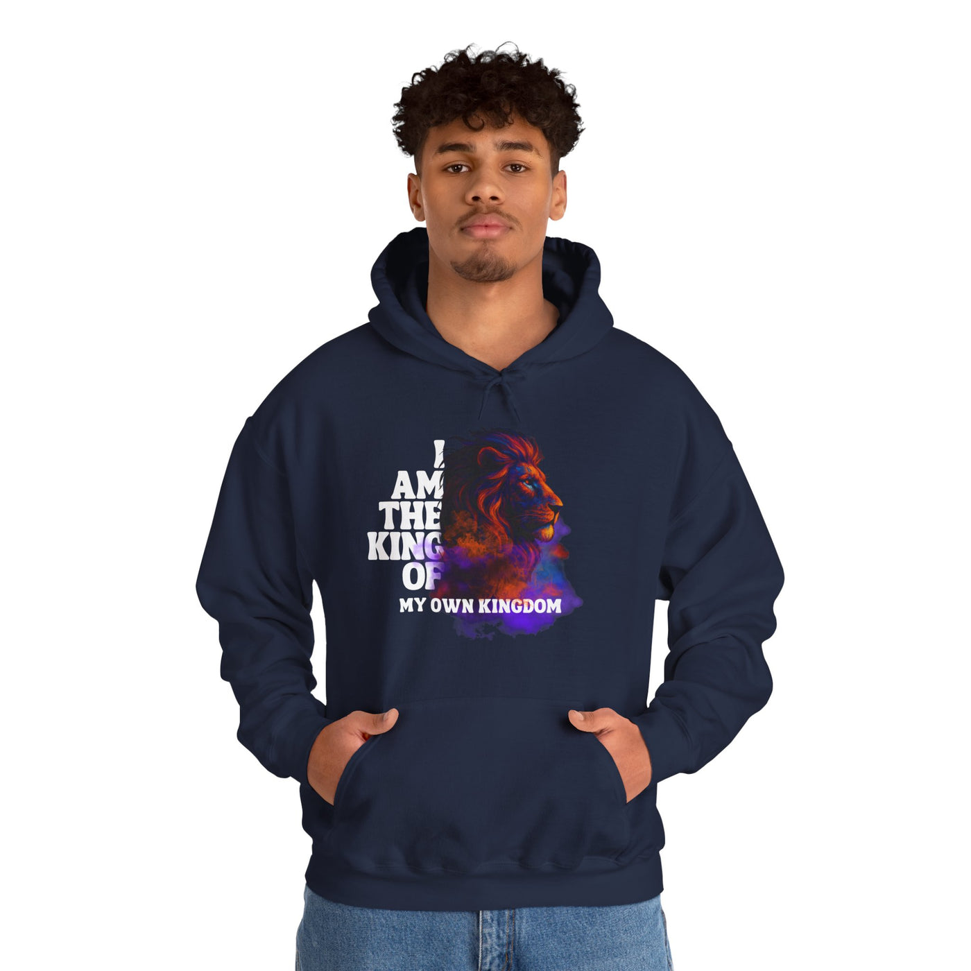 Inspirational Lion Hoodie "i am the king of my kingdom"