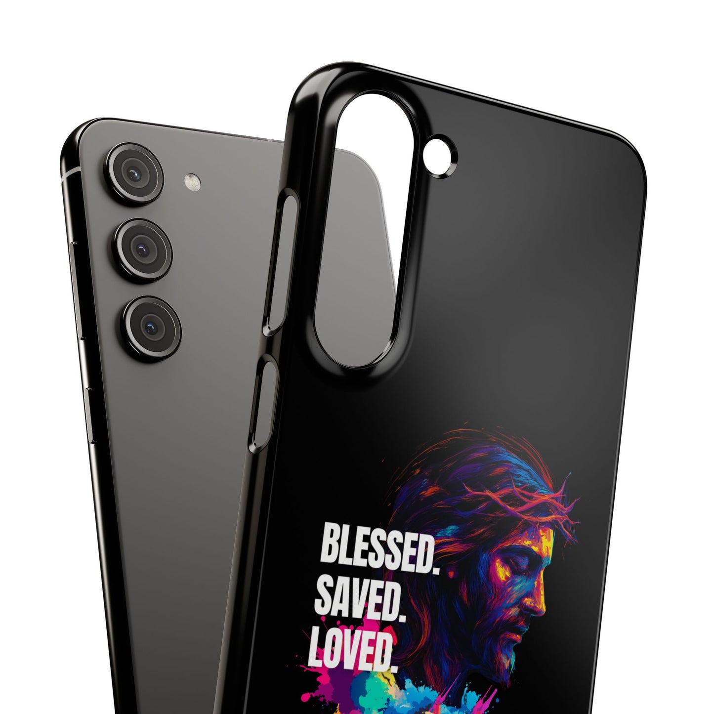 Blessed Saved Loved -  Snap Case Handyhülle - Jesus