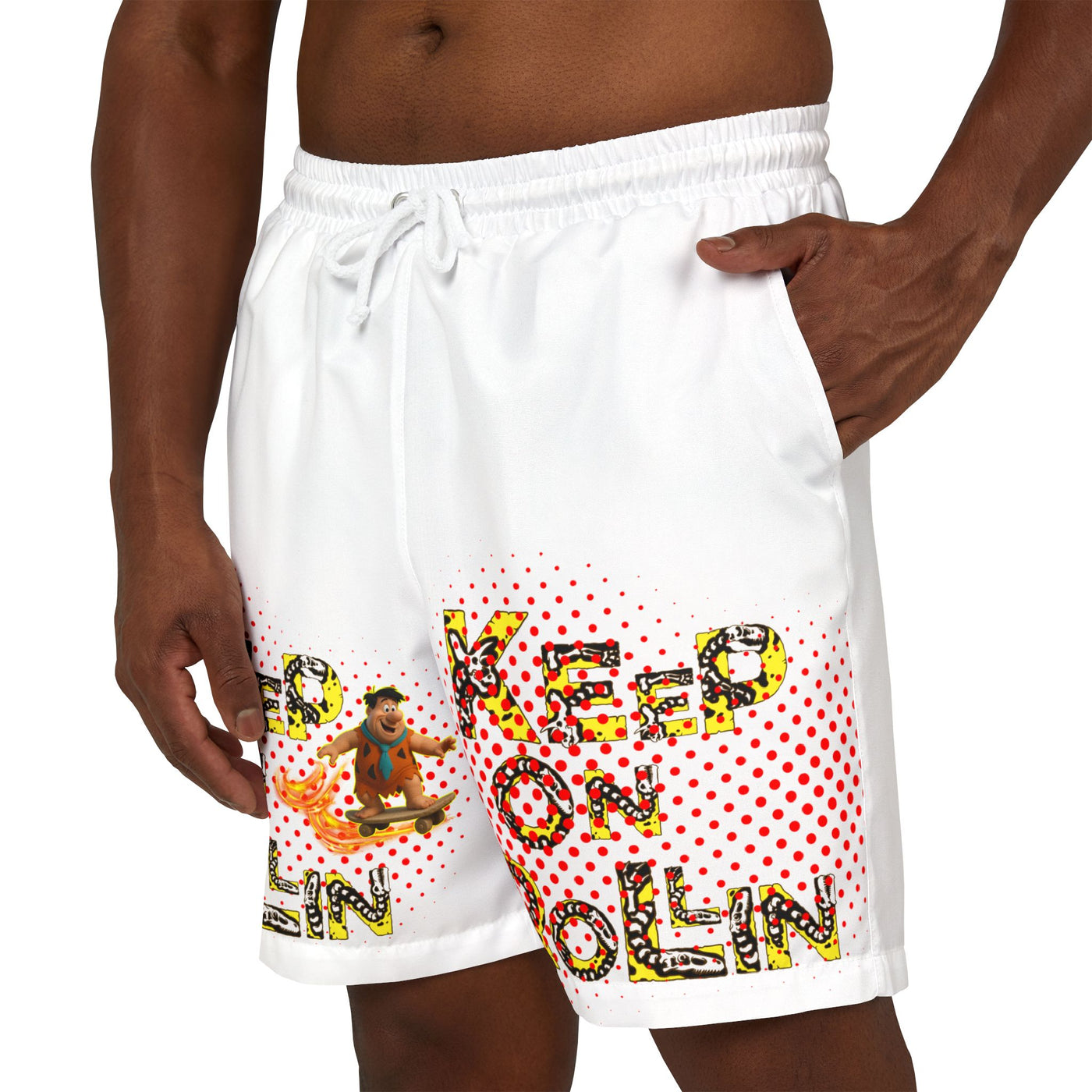 Keep on Rollin' Unisex Swim Shorts, Fun Summer Swim Trunks, Beach Wear