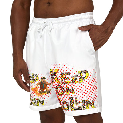 Keep on Rollin' Unisex Swim Shorts, Fun Summer Swim Trunks, Beach Wear