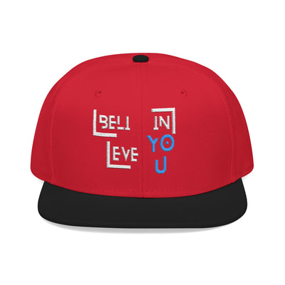 Motivational Snapback Hat - "Believe in You" Embroidery 